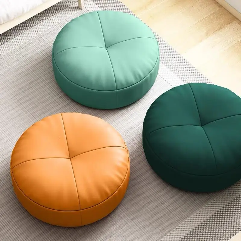 148217-876ce4.jpeg S75448f1478f74a09960c720f70bec5d3H Simple Japanese-Style Nappa Leather Cushion Lazy Person Tatami Futon Living Room Sofa Small Stool Balcony Bay Window Cushion Mallzona