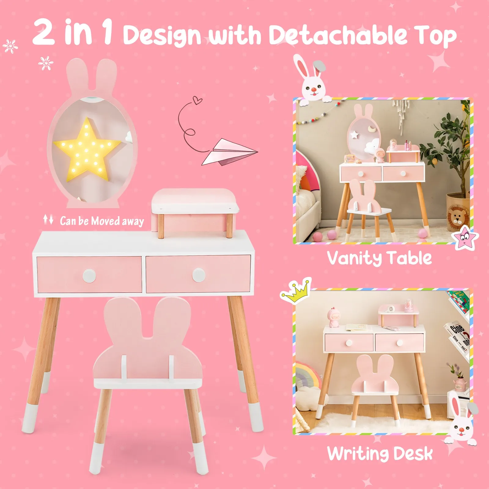 Kids Vanity Table Set 6
