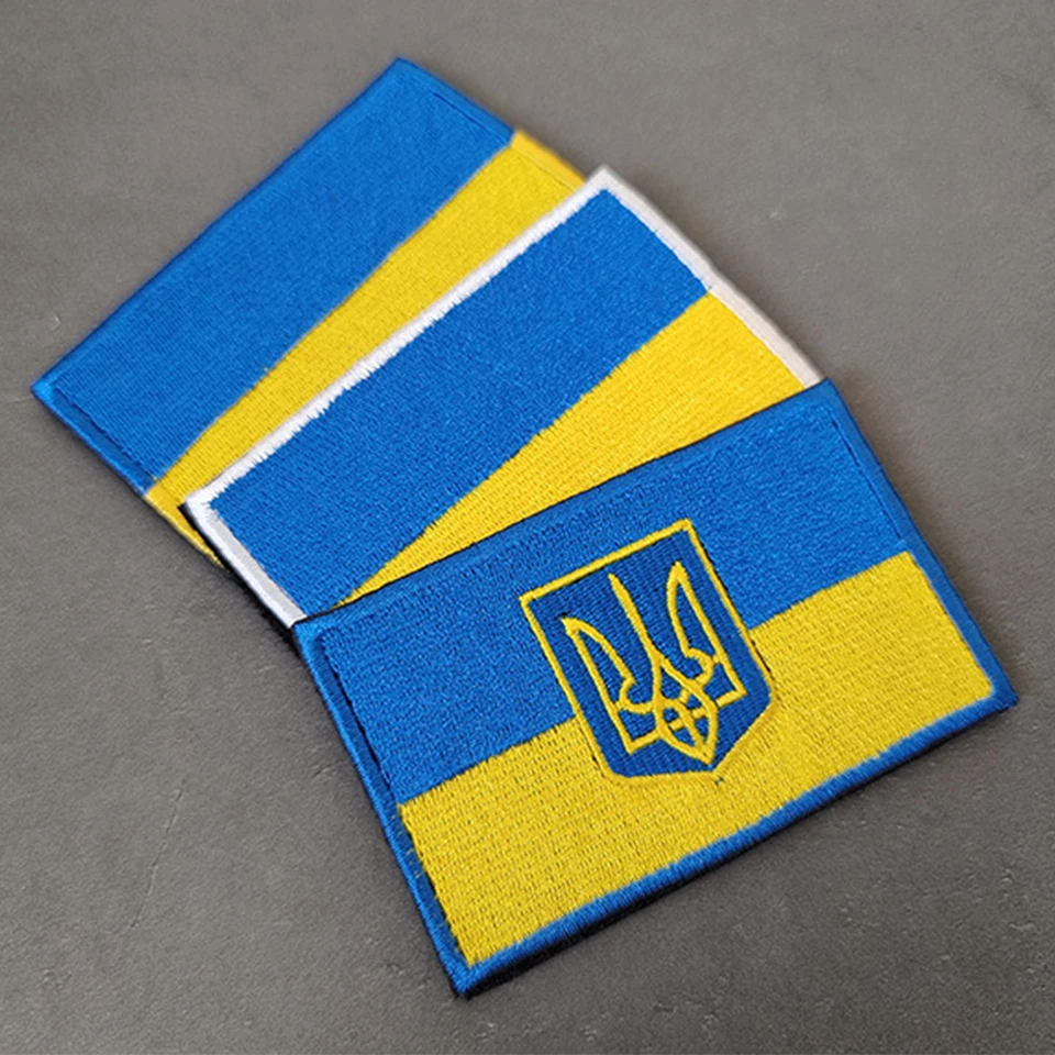 Toppa Termoadesiva Ucraina - Bandiera Ricamata Per Abbigliamento 7x4 5 Cm