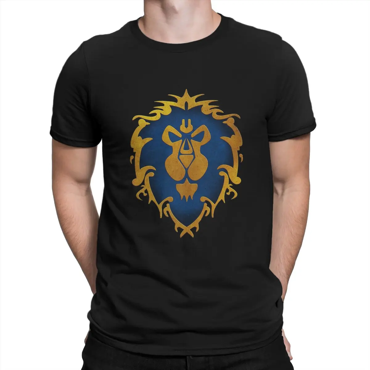

World of Warcraft Lion Tshirt Graphic Men Tops Vintage Fashion Summer Short Sleeve Harajuku T Shirt
