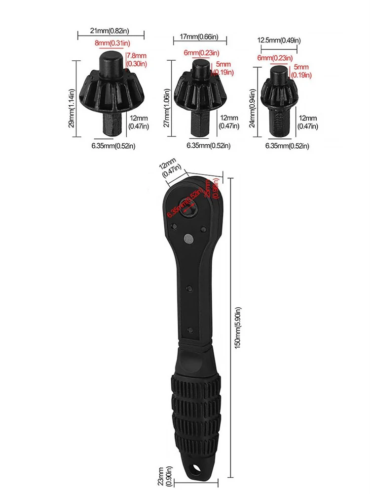 2-In-1 Drill Chuck Ratchet Spanner Reusable Chuck Key Replacement Chuck Key Wrench for Electric Drills Power Tools