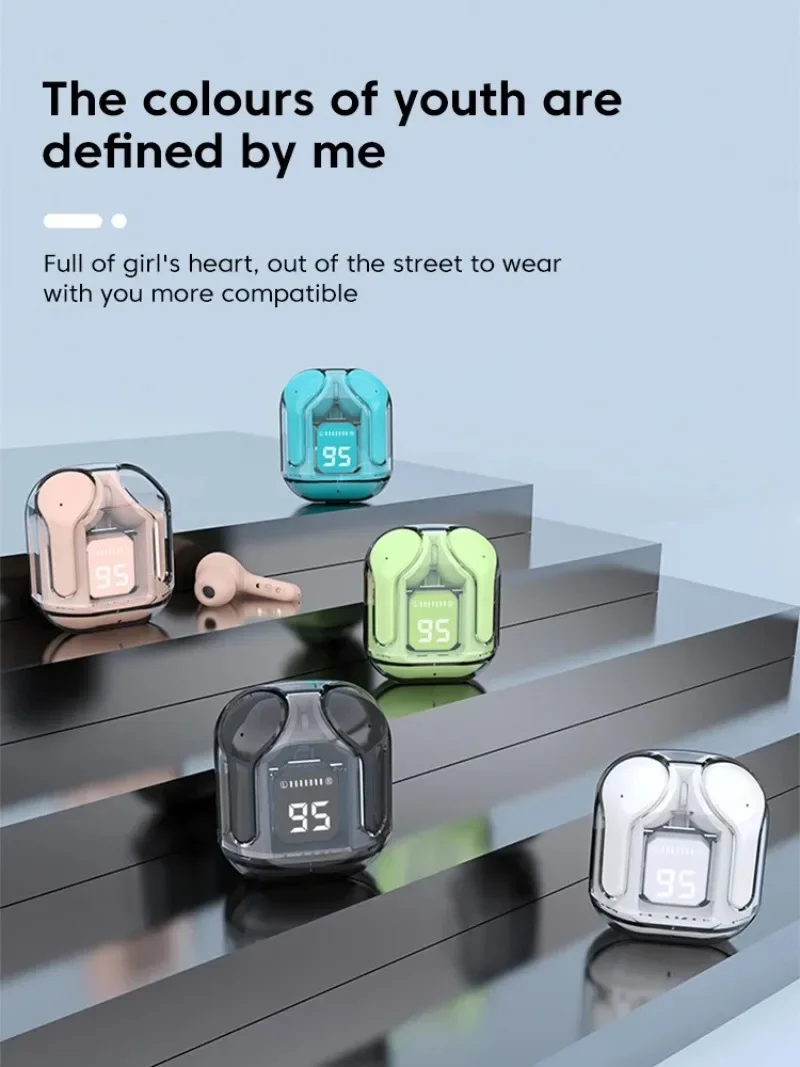 Air31 Digital Display Wireless Bluetooth Headphone Sports Music in-Ear Noise Cancelling Earphone