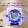 Clothes Dryer, 120V/850W Comtact Mini Dryer Machine with Exhaust Pipe, LED Touch Control Panel, Portable Dryers  , Dorm, RV, Whi 4