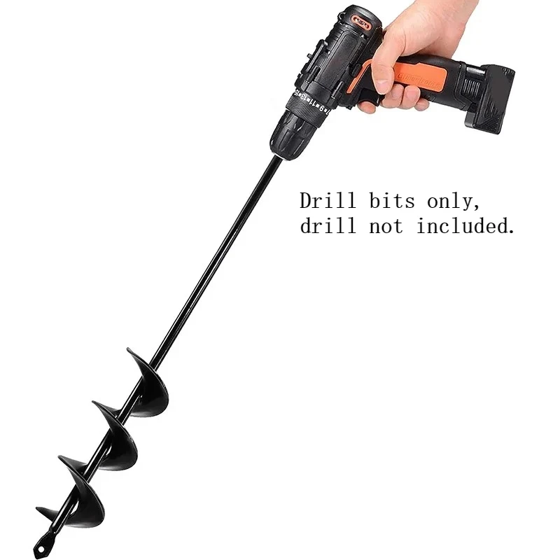 Garden Earth Auger Spiral Drill Bit for Planting Flowers & Vegetables – Manual or Electric Drill Hole Digger for Soil Loosening