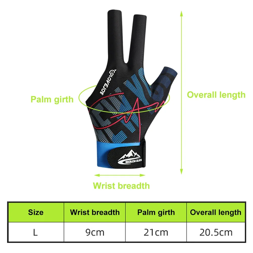 Billiards Gloves Left Hand Three Finger
