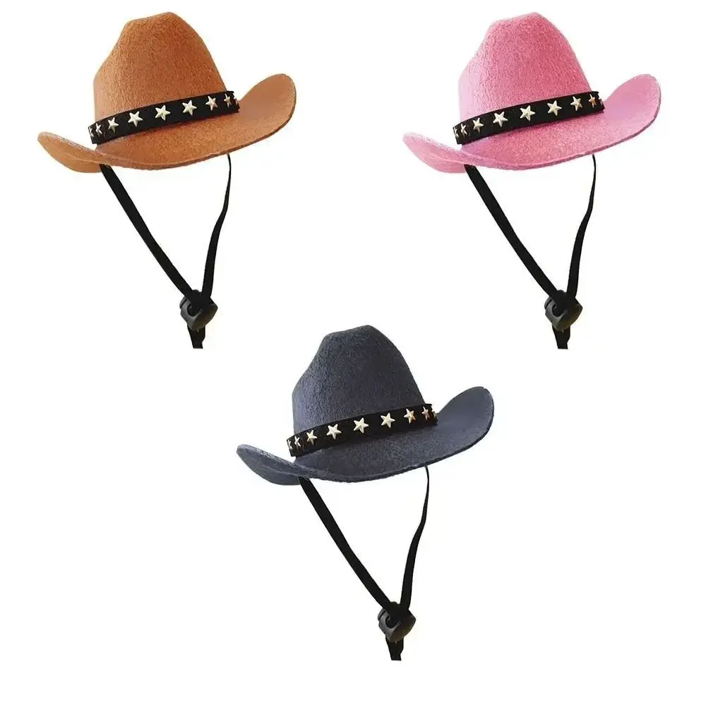 British Pet Dog Hat Star Cowboy Hat Pet Supplies Adjustable Dog Costume Top Hat Headwear Pet Hat Dogs Caps Pet Sun Hats for Cats