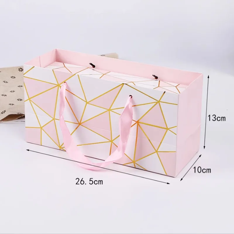 10 Stück rechteckige Mid-Autumn-Festival-Geschenkboxen, Schneeflocken-Gebäck, Eigelb, knusprige Verpackungsbox, Taschen, passend für 4 Stück 50 g Mooncake – Detail 5