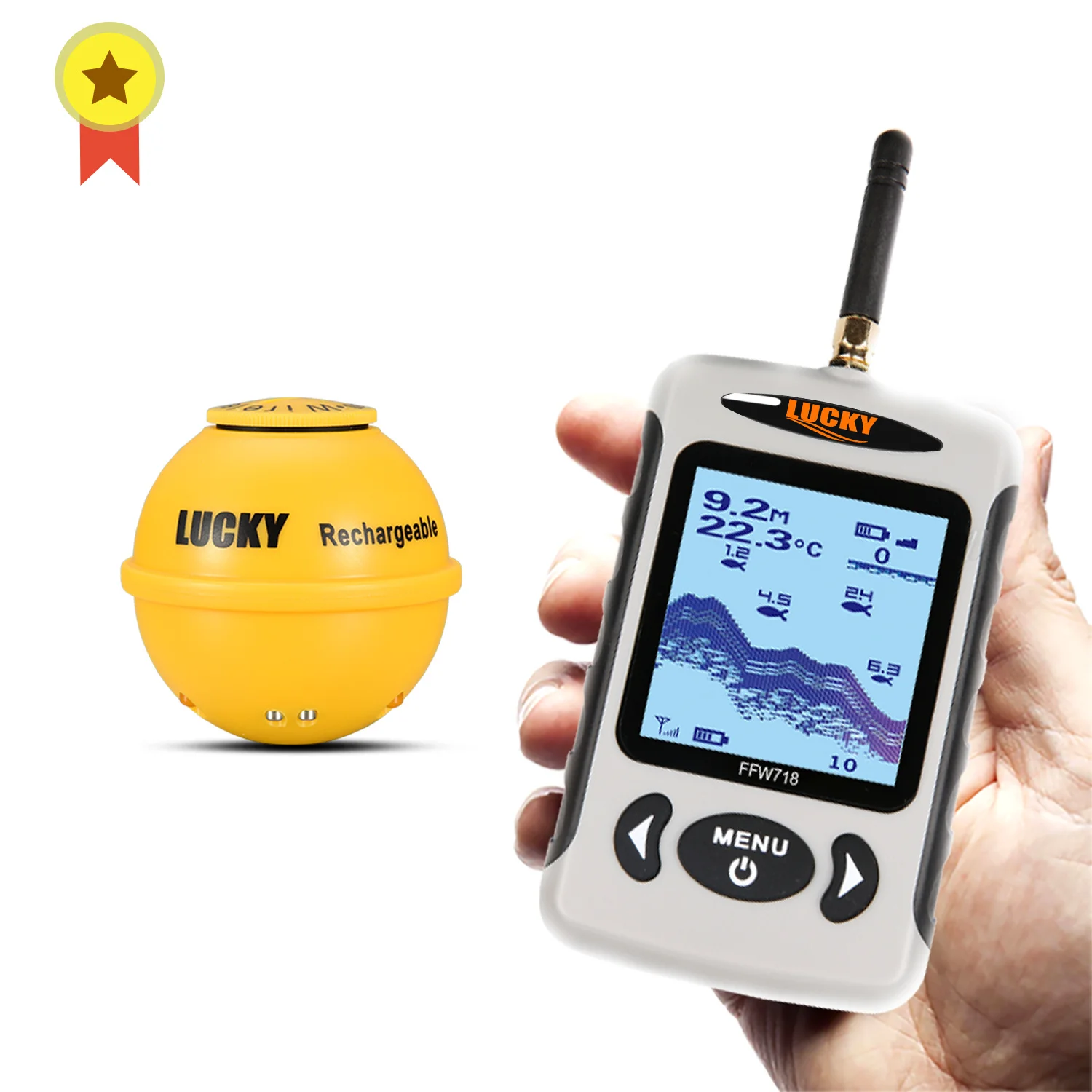 Fish Finder Lucky FFW718& FFW718LA Wireless Portable Fish Finder Sonar Depth Sounder Alarm