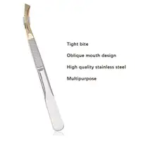 Eyebrow Trimming Clip Eyebrow Pliers Tool Eyebrow Clip Stainless Steel Clip Eyelash Double Eyelid Tweezers Slant Makeup Tool 2