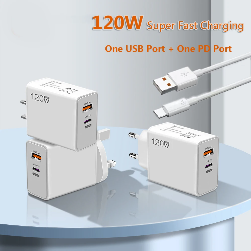 120W High-Speed USB-C Charger with Fast Charging Adapter