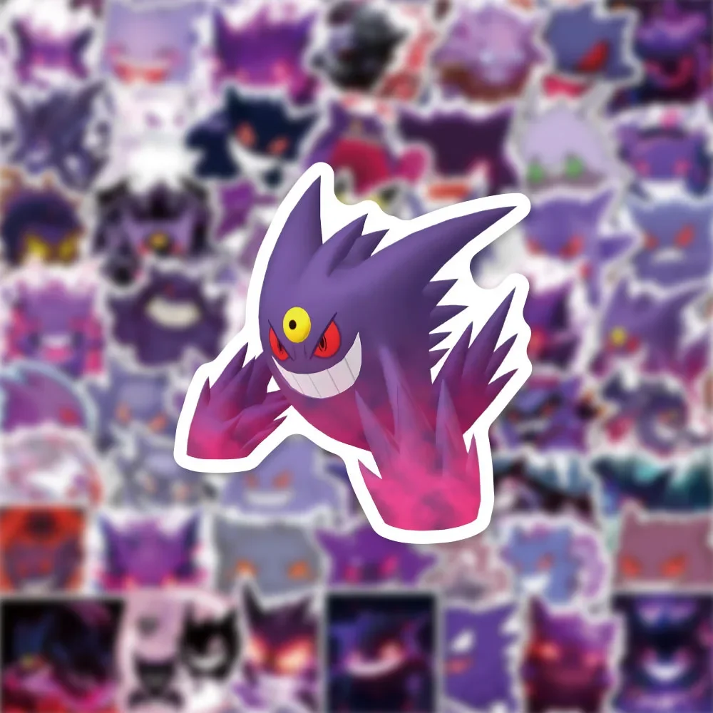 50PCS Cute Pokemon Gengar Cartoon Stickers Decals DIY Decoration Notebook Phone Suitcase Laptop Fridge Kawaii Graffiti Toy 5