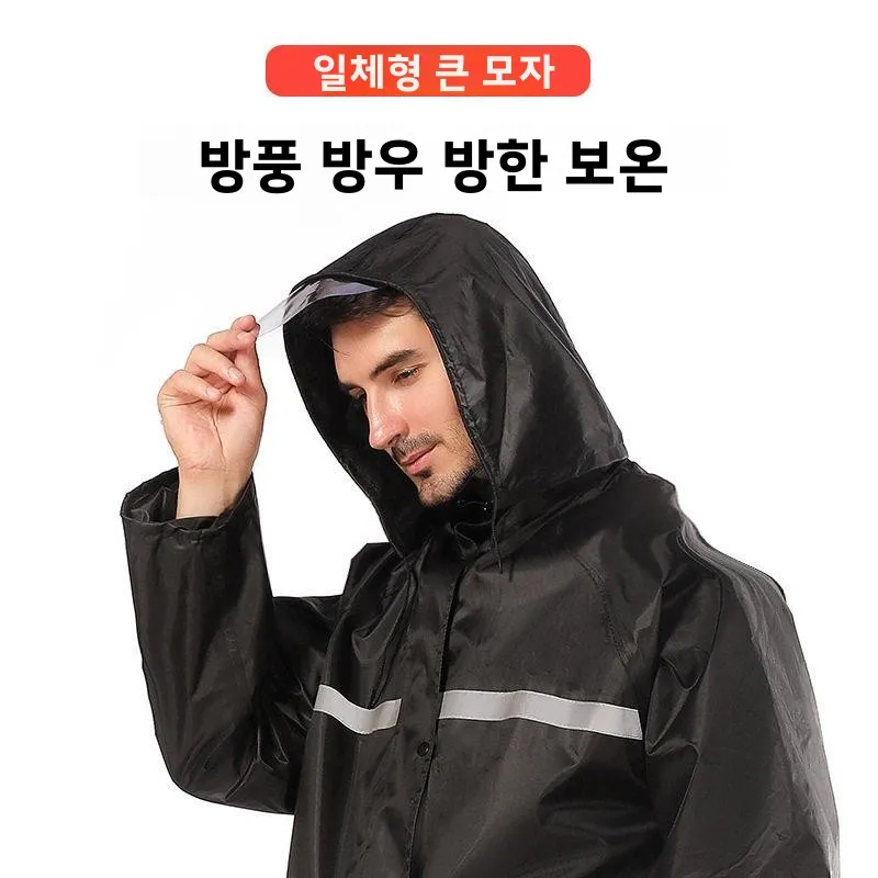 뉴옥스포드 천 소재 성인용 연장형 우비, 야외 건설 현장 작업 보호용 우비, 전신 커버형