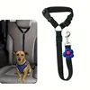 Adjustable Pet Safety Seatbelt Leash for Dogs and Cats - Convenient Car Headrest Tether, Retractable Pet Lead for Home Travel 4