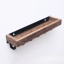 Rustic Wall - Mounted Wooden Key and Mail Organizer with Six Hooks (Brown)