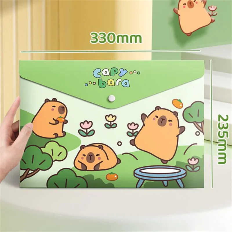 크리에이티브 카피바라 팬더 고양이 A4 파일 거치대, 귀여운 프레스 문서 가방, 필통, 문구 선물, 사무실 학교 용품, 20 개/로트