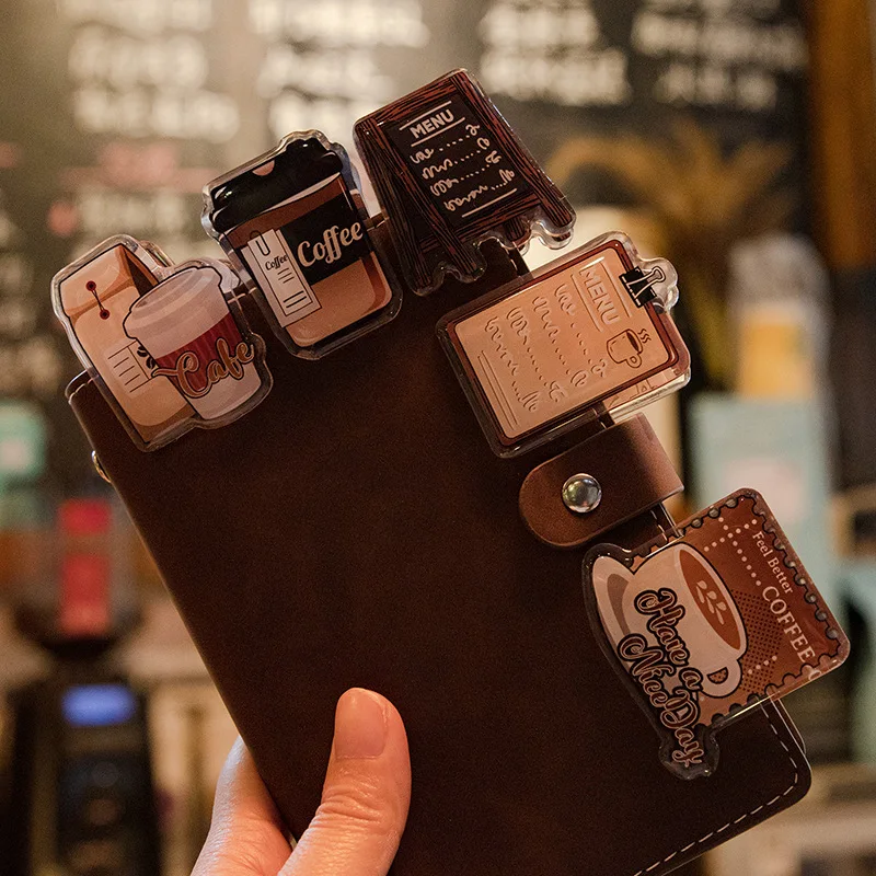 Coffee Theme Acrylic Clip 2 pcs/set Decorative Ticket Folder
