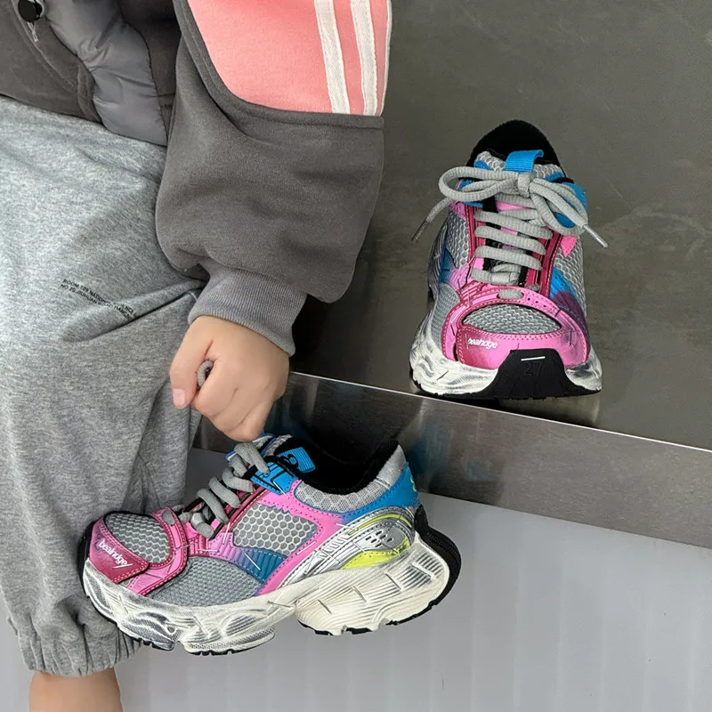 Stapler Dad Shoes Children's Sports Shoes Winter New Fashion Trendy Boys Comfortable Girls Warm Cotton Running