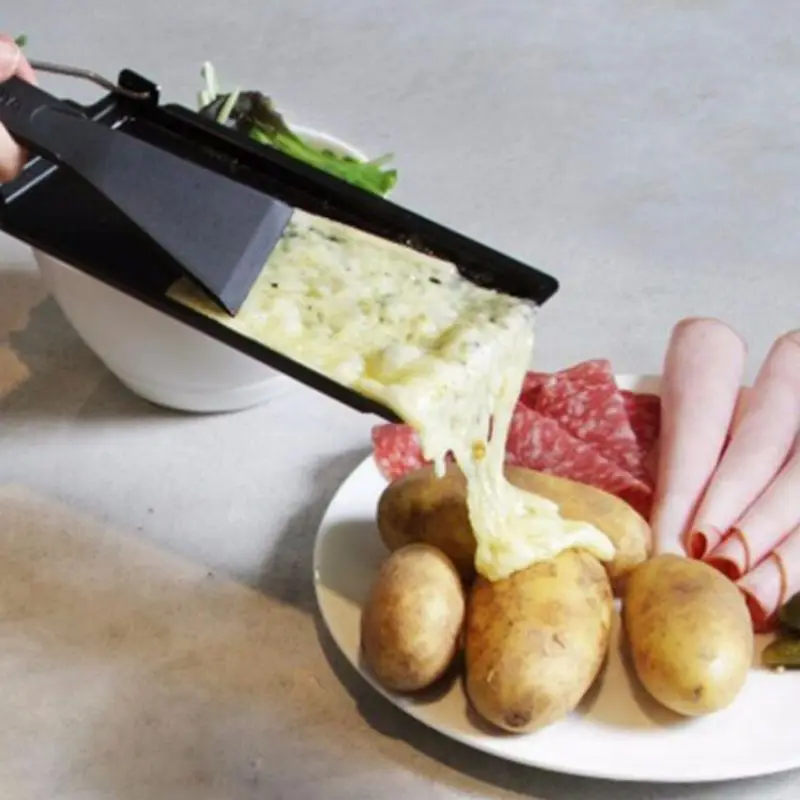 Non-stick Cheese Fondue Set, Wooden Handle, Steel Handle,Baking Pan,Plastic Spatula, Stove, Candle Heating, Cheese Tray, Egg Pan