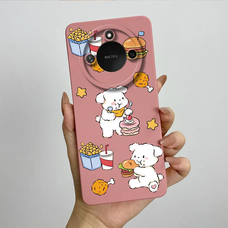 Sweet Painted Silicone Phone Case - Fashion Cartoon Design, Protective & Stylish