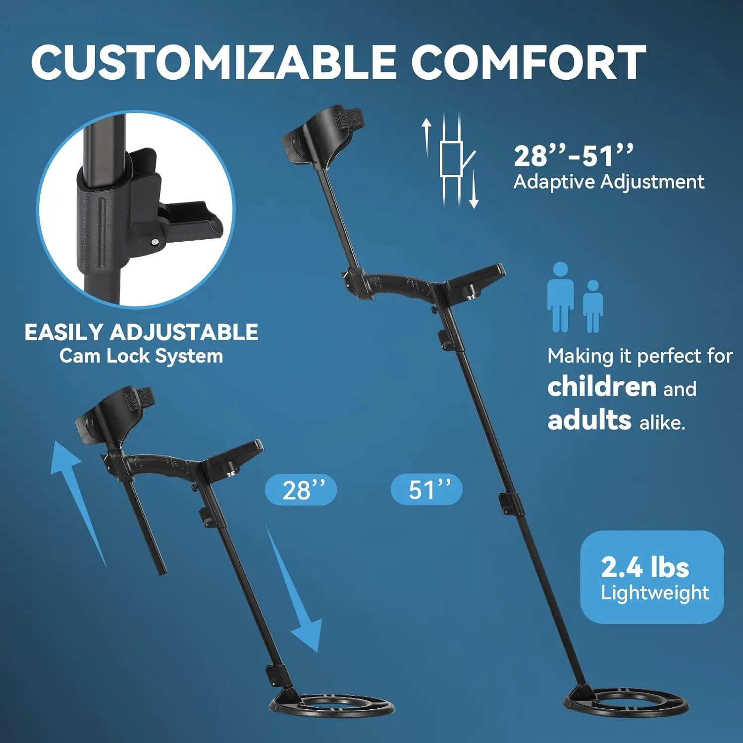Metal Detectors 10'' Waterproof Coil Professional Higher Accuracy for Beginners 5 Professional Modes with Upgraded DSP Chip