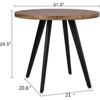 Round Dining Table, Small Dining Table for 2, 31.5" Round Table, Mid-Century Modern Kitchen Table with 1.4" Thickness Wood Grain 2