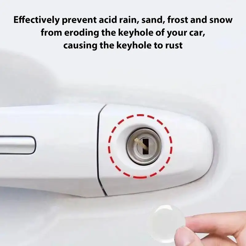 4PCS Car Door Lock Keyhole Cap Decals Auto Exterior Lock Keyhole Decal Decorations