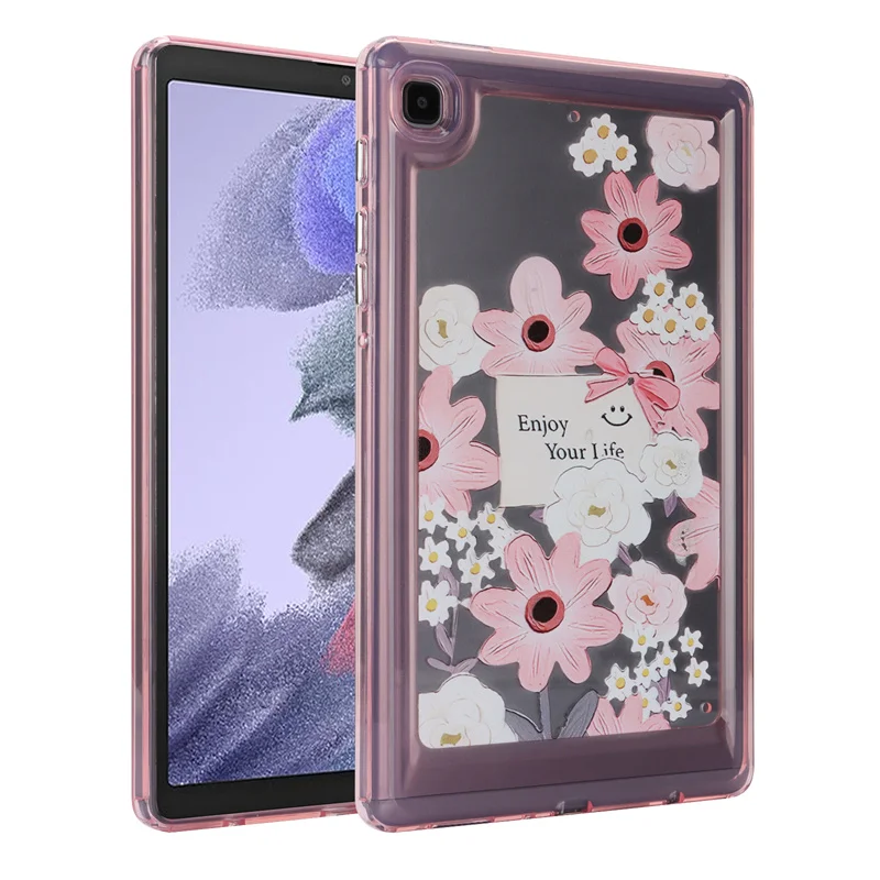 

For Samsung Galaxy Tab S7 S8 Case SM-T870 X700 11inch Soft TPU Shockproof Back Cover Oil Painting Flowers Protective Shell+Gift