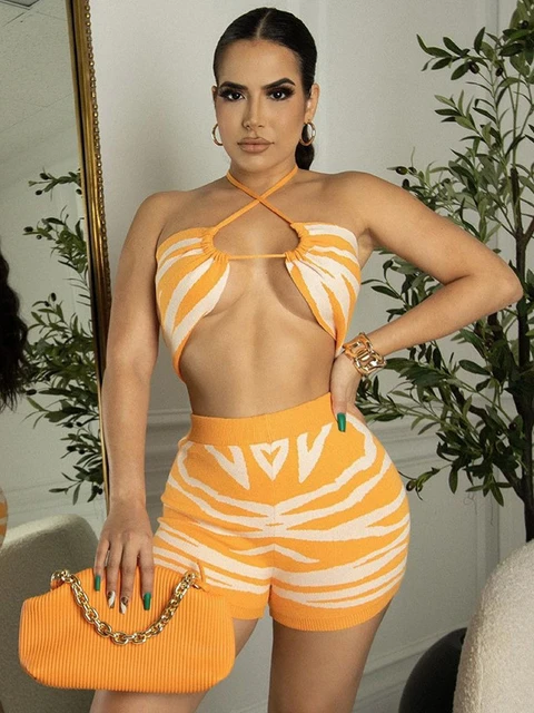 Zebra Print Women Outfits Bikini Shirt Sexy Casual Beach Wear 2pc