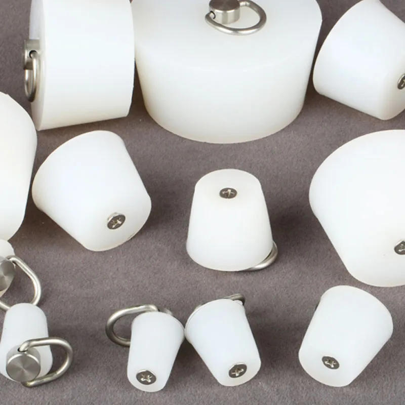 Silicone Rubber Plugs Tapered Silicone Rubber Stopper With D Ring Handle Pipe Tube Hole Plugs Sealing Bung