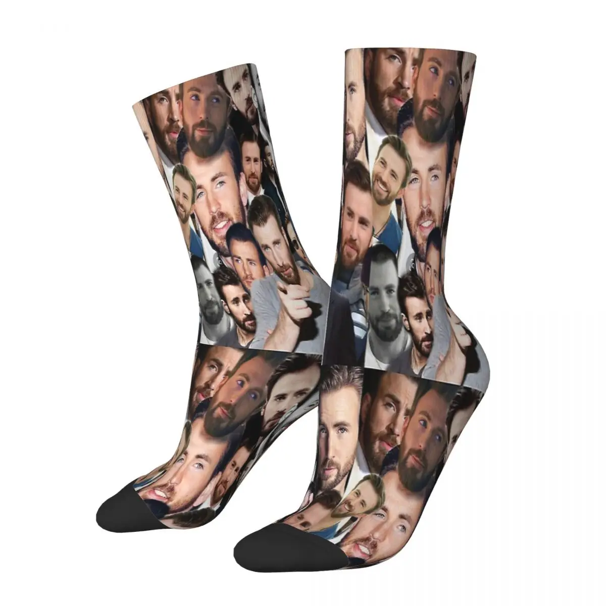 

Chris Evans Collage Socks Male Mens Women Winter Stockings Hip Hop