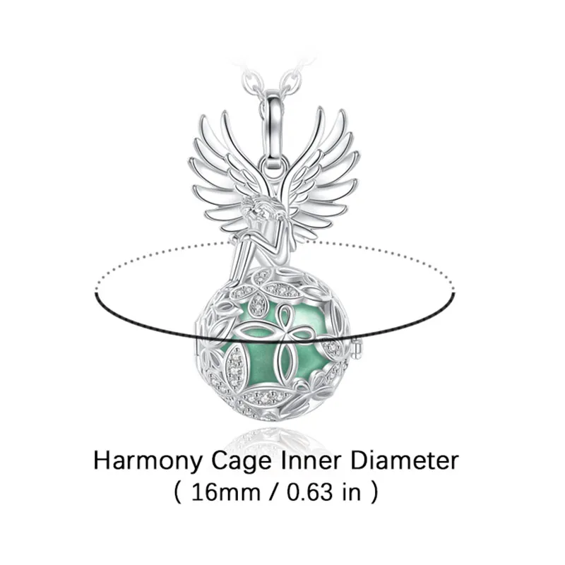 Eudora New Harmony Ball 16mm Winged Angel Girl Cage Pendant Necklace Angel Caller Personality Fashion Jewelry For Pregnant Women 2