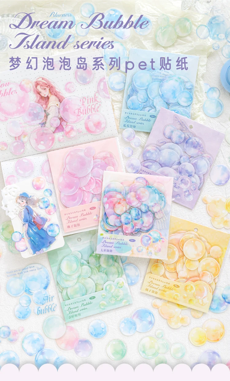 Journal GO 30 Stück Kawaii Scrapbooking Aufkleber Fantasy Bubble Island Junk Journal Planer Niedliche dekorative Briefpapieraufkleber – Detail 1