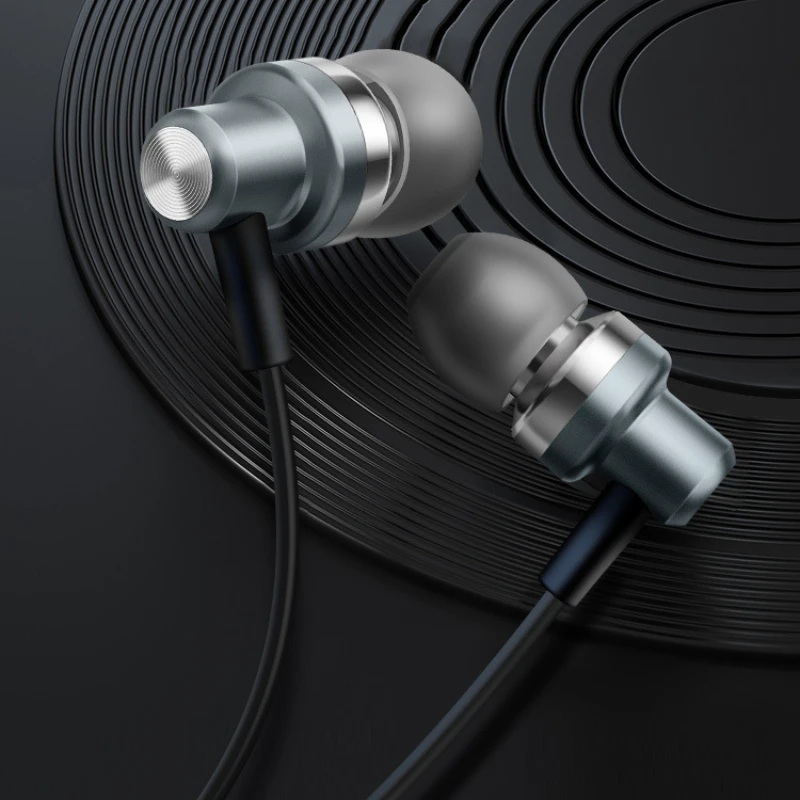 Metal stereo tuning digital decoding Type-C wired headphones for Huawei Samsung C flat port in-ear 4