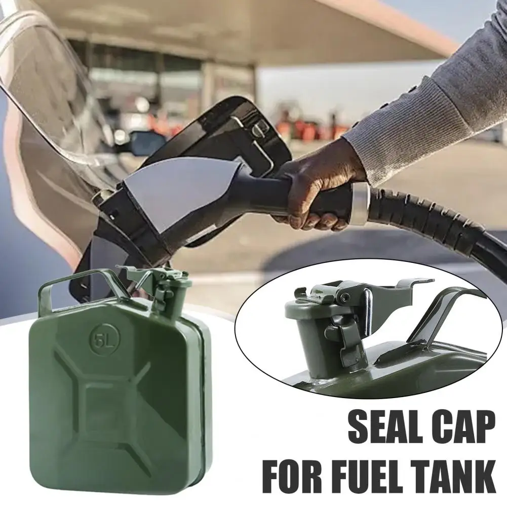 5L Metal Gas Can Spill Proof Fuel Container with Spout And Handle Portable Fuel Storage Tank with Safety Lock Pin Cars Equipment