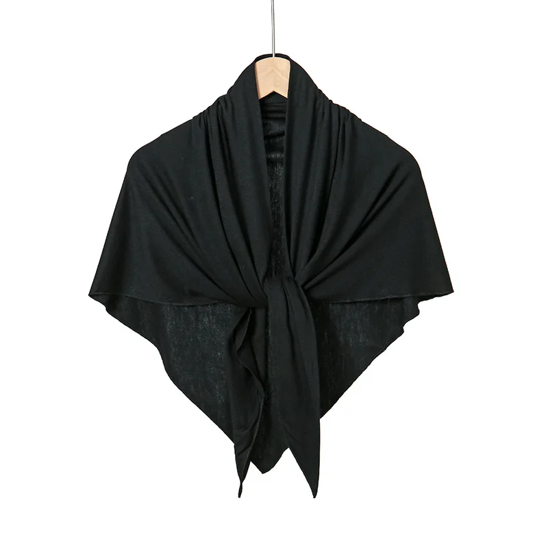 135 cm Heißer Verkauf Modal Jersey Hijab Dreieck Schal Frau Muslimischen Hijab Schals Damen Weiche Wraps Einfarbig Islamischen Stirnband turban – Detail 2
