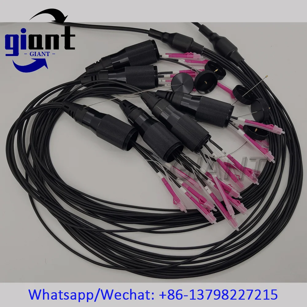 OM4,12C,MM 아머드 케이블, 12코어 250M TPU 6.0mm 블랙 PDLCUPC to PDLCUPC 광섬유 패치 코드 릴 포함 PCD380
