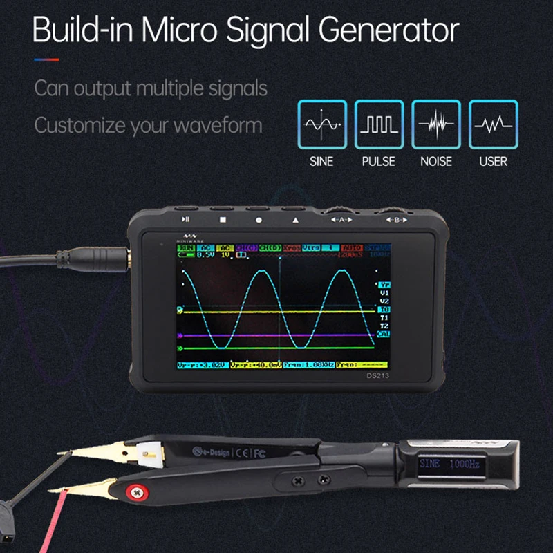 MINIWARE Portable Digital Smart Tweezers DT71 LCR SMD Tester 10KHz Meter Signal Generator Debugging Reparing Tool OLED Display 5
