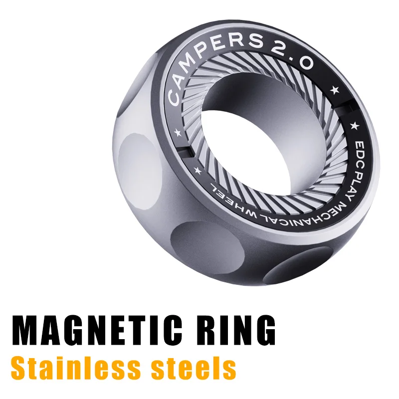 Fidget Toy Office Desk EDC Mechanic Ring Paragraph Fidget Spinner Fingertip Gyro Ratchet Magnetic Metal Adult Anti Stress Toy