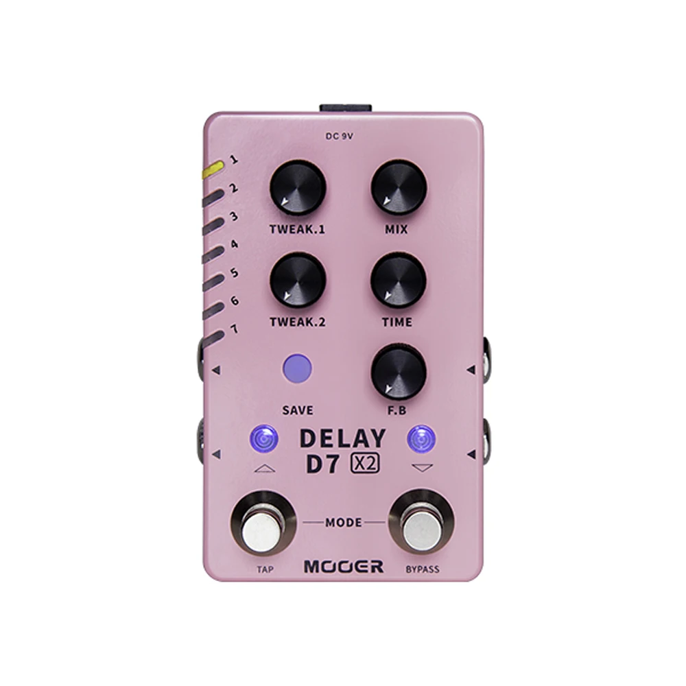 

Mooer D7 Delay X2 Stereo Delay Pedal Built-in Analog/Digital/Dynamic/Dual/Fuzz 14 Delay Effects Guitar Pedal Tap Tempo Function