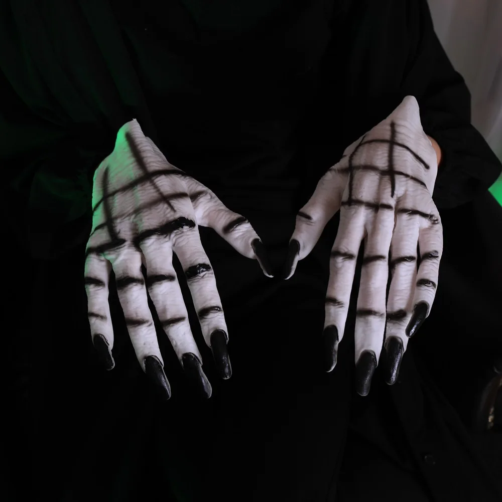 

New Halloween Decoration Gloves Skull Gloves Halloween Party Cosplay Costume Props Masquerade Horror Ghost Claw Skeleton Gloves