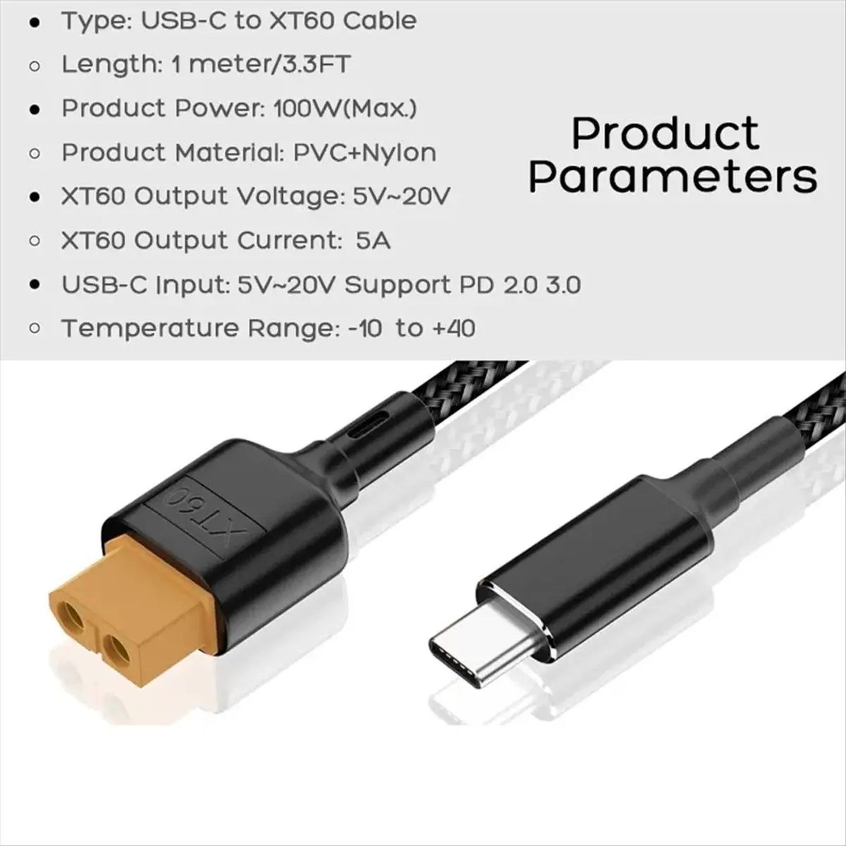 L77A USB-C Type-C 충전 케이블 PD 100W 20V/5A 도구 키트용 충전 케이블 M7 M6 M6D M8S 충전기, 태양광 패널.