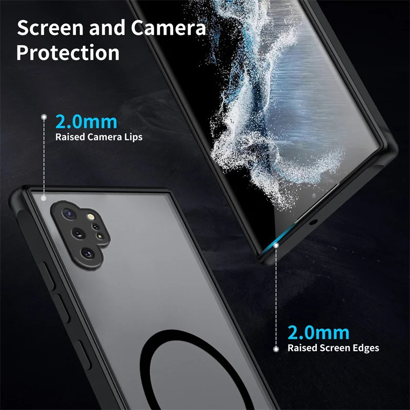 Elegant Matte Magnetic Fashion Phone Case - Premium Hard Shell with Anti-Collision Protection