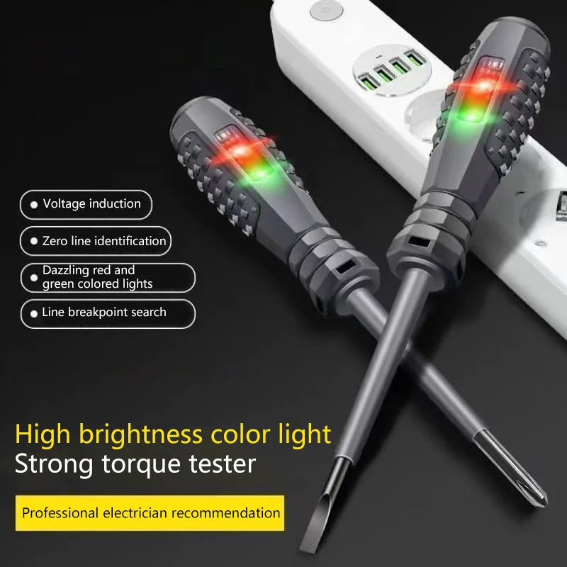 Electrician Screwdriver Induction Voltage Test Pen Multifunctional Hand Tools 2Pcs
