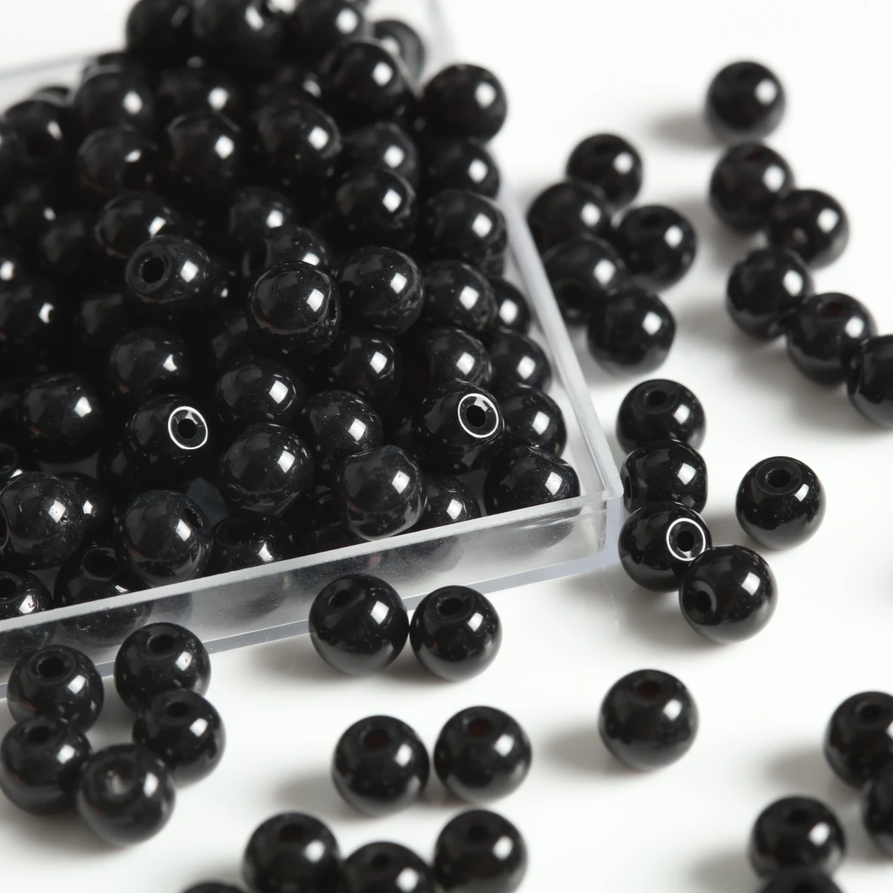 Transparent Deep Wine Red Smooth Round Glass Beads