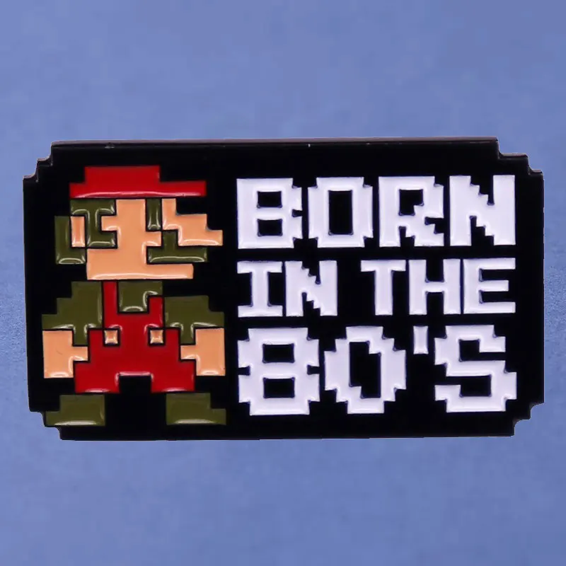 

Born In The 80'S Super Mario Games Anime Lapel Pins Backpack Jeans Enamel Brooch Pin Women Fashion Jewelry Gifts Cartoon Badges