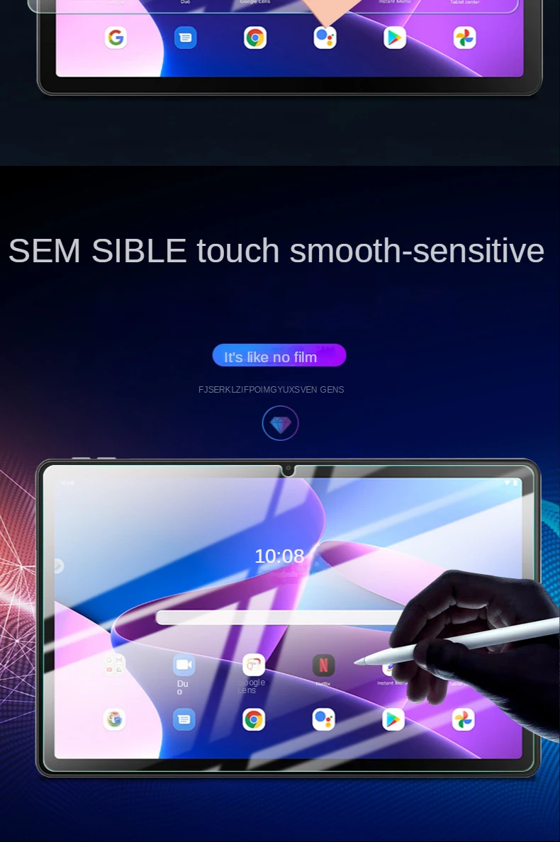 vidro temperado para lenovo tab plus gen protetor de tela para lenovo tab plus gen polegada tablet película protetora