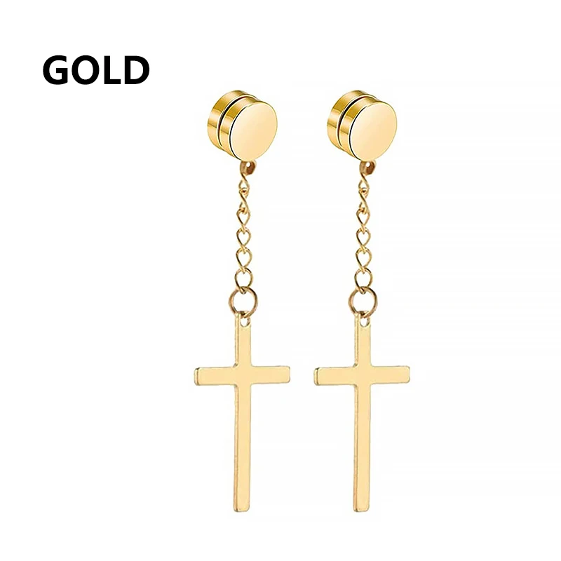 2 Pzs Set De Aretes Magnéticos De Imán Fuerte Para Hombres Pendientes De  Cruz Falso Regalo Para Novio Amante Joyería