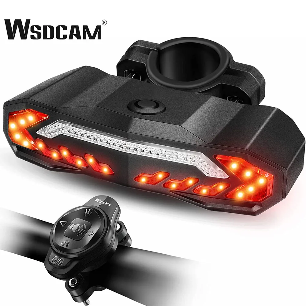 Wsdcam Bike Allarme Bicicletta Smart Bike Fanale Posteriore Impermeabile Allarme Clacson Bici Antifurto Ricorda Vibrazione Allarme Moto