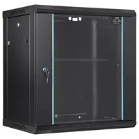12U Wall Mount Network Cabinet, 15.5'' Deep Server Rack Cabinet Enclosure, 200 lbs Max. Ground-Mounted Load Capacity, with Locki 1