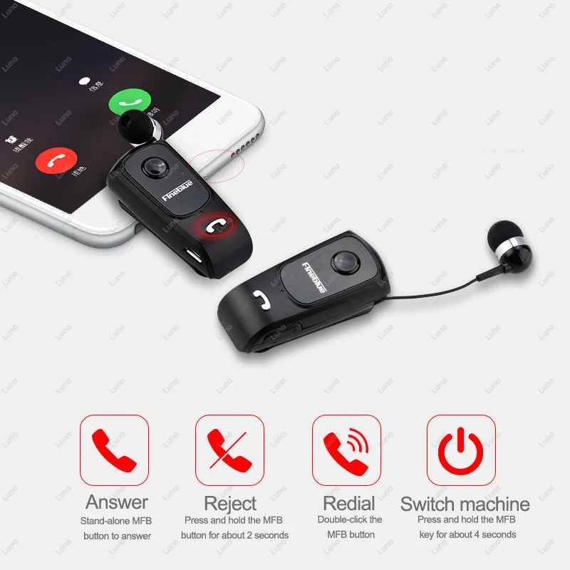 Фото крючок прищепка для наушников наушники для смартфона Fineblue F920 Bluetooth наушники лотоса с проводом Беспроводной клип на ухо наушники хэндсфри наушники для телефона с микрофоном F990 №2